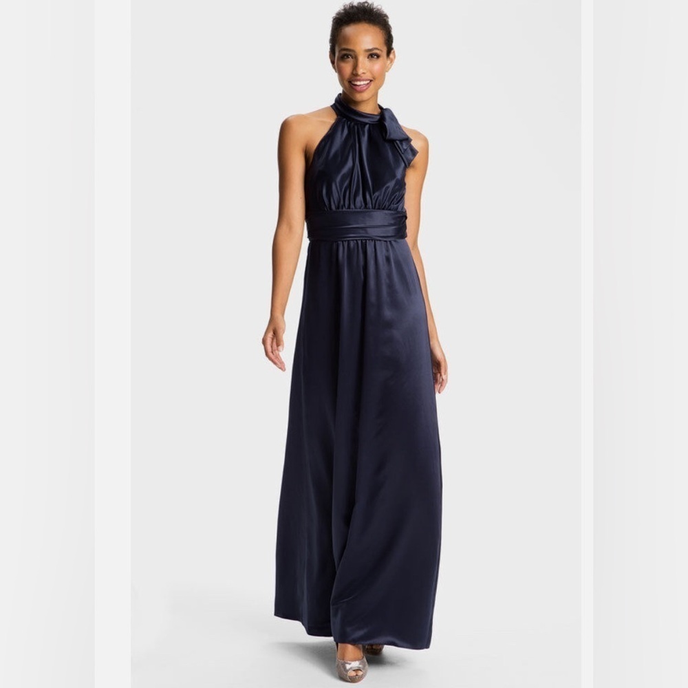 AMSALE Navy Blue Gown Size 2 US $289 new formal maxi dress halter